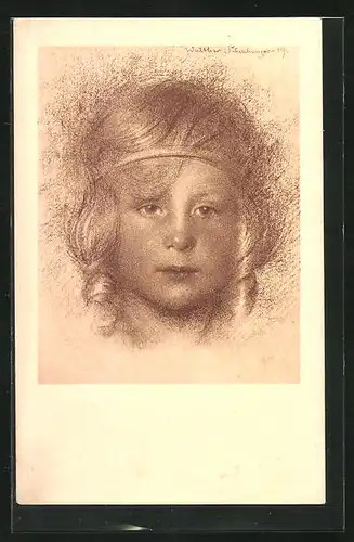 Künstler-AK Walter Schachinger: Kinderportrait