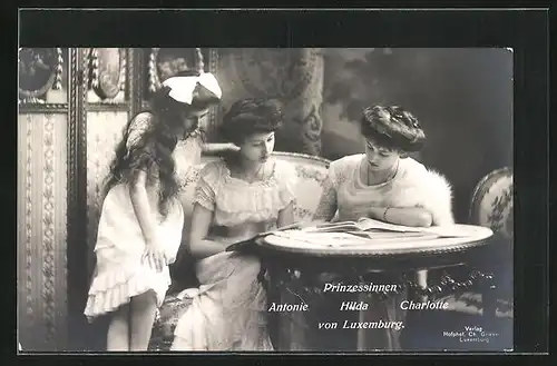 AK Prinzessinnen Antonie, Hilda und Charlotte von Luxemburg