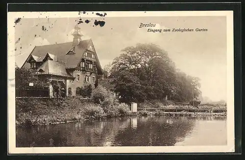 AK Breslau, Eingang zum Zoologischen Garten