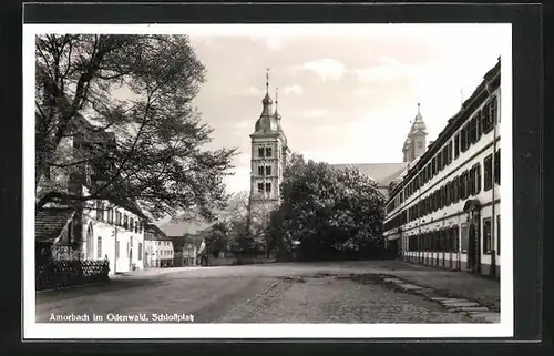 AK Amorbach /Odenwald, Strassenpartie am Schlossplatz