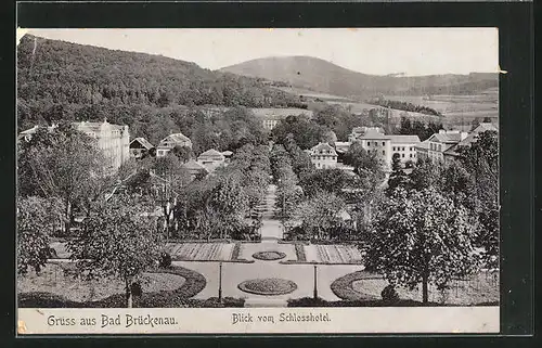 AK Brückenau, Blick vom Schlosshotel