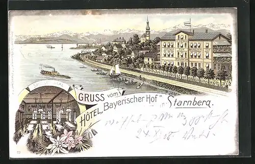 Lithographie Starnberg, Hotel Bayerischer Hof