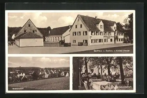 AK Wolkersdorf, Gasthaus u. Saalbau v. Konrad Drexler, Totalansicht