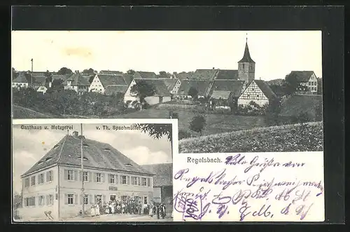 AK Regelsbach, Gasthaus u. Metzgerei v. Th. Spachmüller, Totalansicht