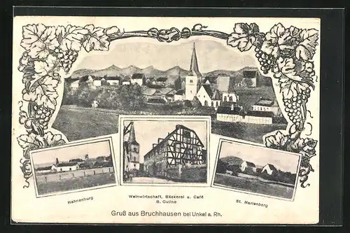 AK Bruchhausen bei Unkel, Gasthaus und Cafe mit Weinschenke, St. Marienberg, Hahnenburg
