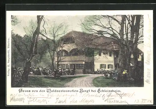 AK Schleissheim, Restaurant Bergl mit Terrasse