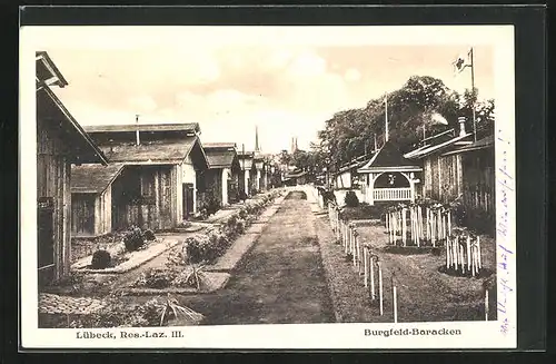 AK Lübeck, Res.-Laz. III. Burgfeld-Baracken