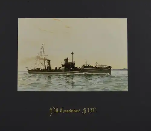 Lithographie SM Torpedoboot S 131, unbekannter Künstler aus Deutschland zur See um 1912, 34.5 x 45.5cm