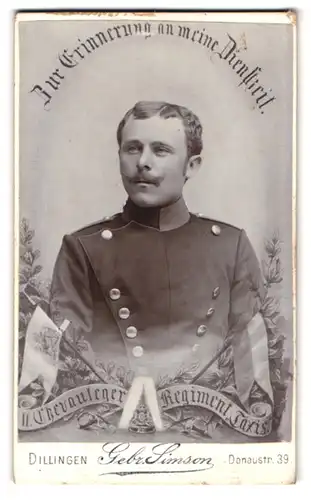 Fotografie Gebr. Simson, Dillingen, Donaustr. 39, Soldat im 2. Chevaulegers-Regiment Taxis
