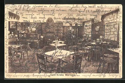 AK Werneck /Ufr., Essaal im Cafe Krebs