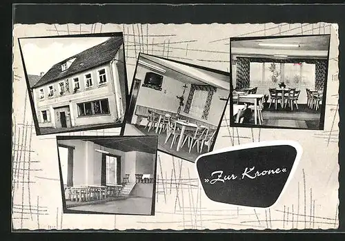 AK Steinbach /Main, Gasthaus Zur Krone, Besitzer Rudolf Neeb