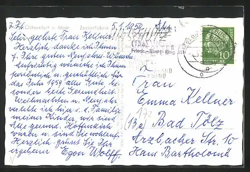 AK Ochsenfurt a. Main, Blick auf die Zuckerfabrik