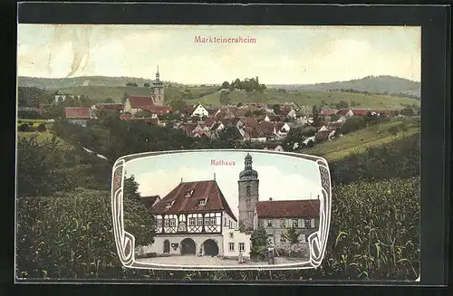 AK Markteinersheim, Rathaus und Ansicht des Ortes