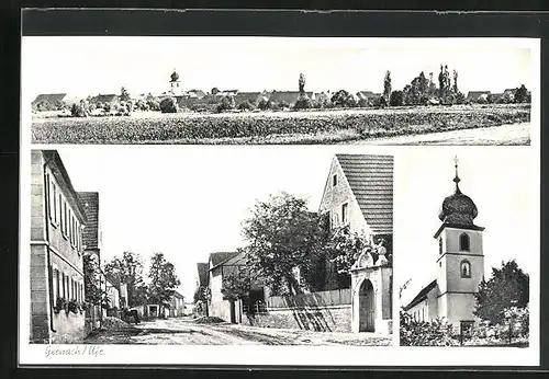 AK Gernach /Ufr., Kirche mit Turm, Totalansicht