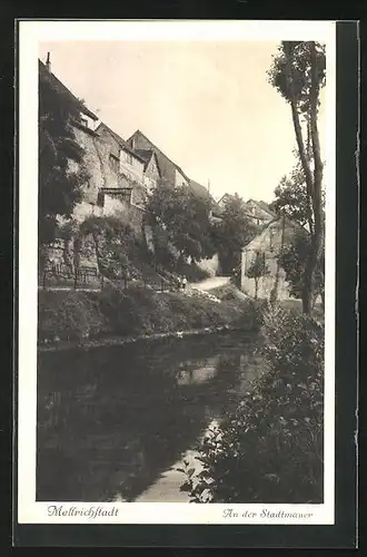 AK Mellrichstadt, Strassenpartie an der Stadtmauer