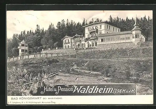 AK Bad Königswart, Hotel und Pension Waldheim