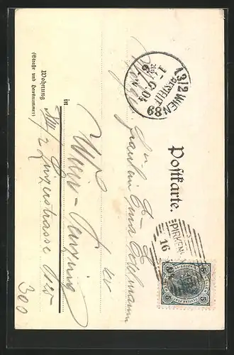 Lithographie Pirkenhammer, Cafe & Restaurant Schützenmühle im Egerländer Stil