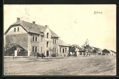 AK Jirice, Strassenpartie mit Hotel Zemger