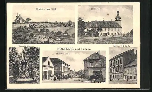 AK Kostelec n. L., Husova trida, Radnice, Mestanska skola