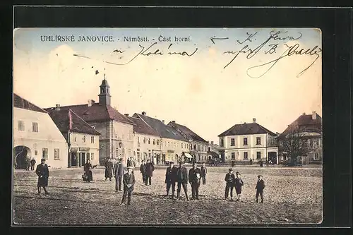 AK Uhlirske Janovice, Namesti, Cast horni