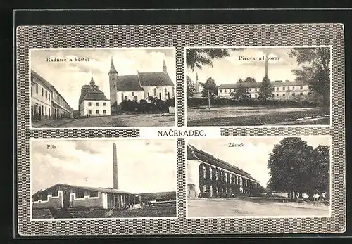 AK Naceradec, Radnice a kostel, Pila, Zamek