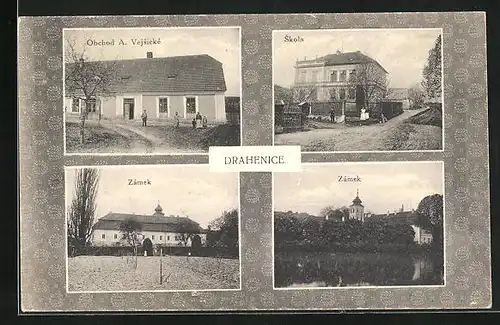 AK Drahenice, Obchod A. Vejsicke, Skola, Zamek