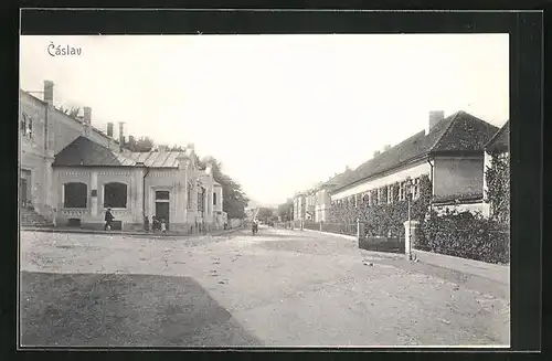 AK Tschaslau / Caslav, Hauptstrasse am Rathaus