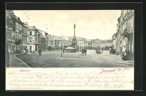 AK Josefstadt / Josefov / Jaromer, Namesti, Dreifaltigkeitssäule