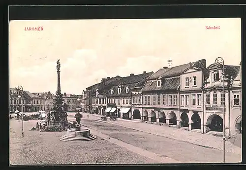 AK Josefstadt / Josefov / Jaromer, Kasna na namesti, Dreifaltigkeitssäule