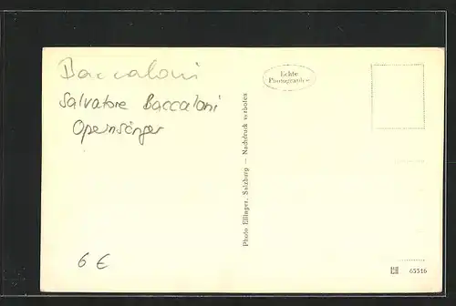 AK Opernsänger Salvatore Baccaloni im Restaurant