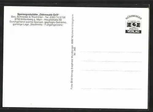 AK Miltenberg, Gasthaus Odenwald-Grill, Totalansicht