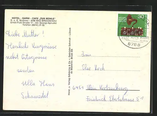 AK Bad Brückenau, Hotel-Garni, Ernst-Putz-Strasse 17