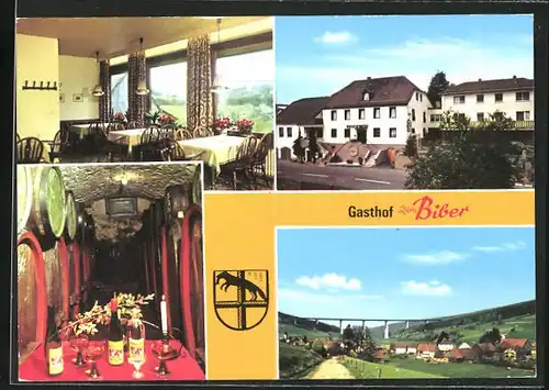 Klapp-AK Speicherz /Rhön, Gasthof Zum Biber, Innenansichten