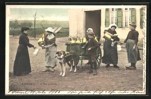 AK Laitières, Les Clientes, Milchfrau mit Hundegespann