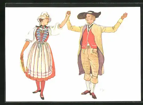 Künstler-AK sign. E. Biéler: Vevey, Fete des Vignerons 1927, Canton de Soleure