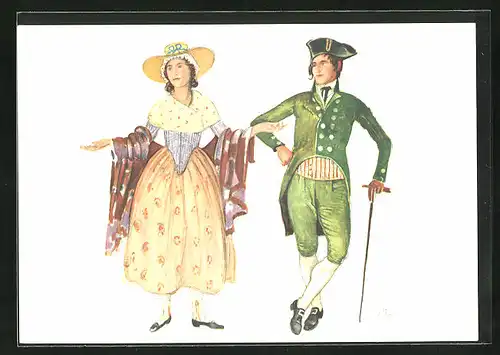 Künstler-AK sign. E. Biéler: Vevey, Fete des Vignerons 1927, Canton de Neuchatel