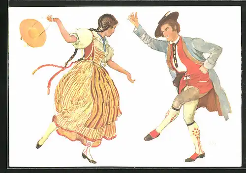 Künstler-AK sign. E. Biéler: Vevey, Fete des Vignerons 1927, Canton de Zoug
