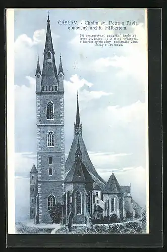 AK Tschaslau / Caslav, Chrám sv. Petra a Pavla obnoveny archit. Hilbertem