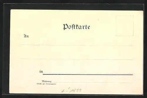 Lithographie Lindau / Bodensee, Hafeneinfahrt mit Leuchtturm, 5. Deligierten Versammlung bayer. Verkehrsbeamtenverein