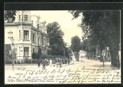 AK Lübeck, Strasseneck an der Mühlenbrücke