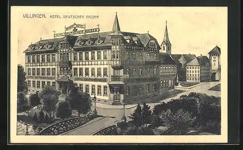 Künstler-AK Villingen, Hotel Deutscher Kaiser