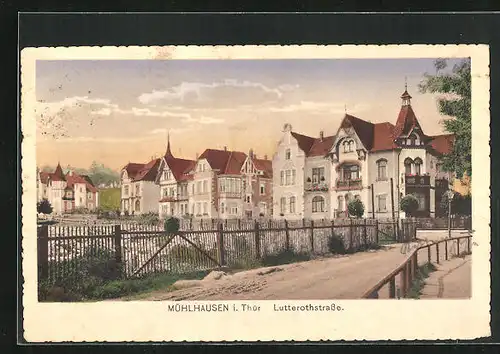 AK Mühlhausen /Thür., Lutterothstrasse mit Villen