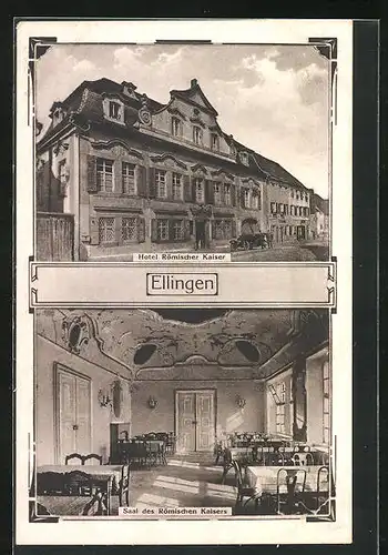 AK Ellingen, Hotel Römischer Kaiser, Saal