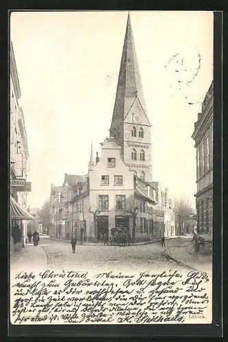AK Lübeck, Strassengabelung an der Aegidienkirche