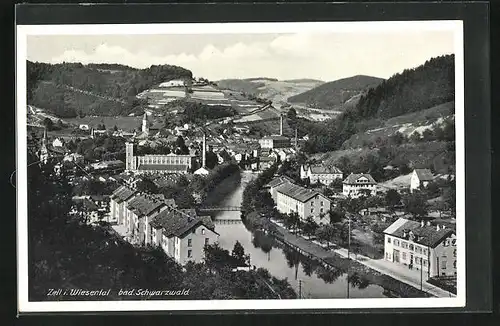 AK Zell i. Wiesental /Bad. Schwarzwald, Teilansicht