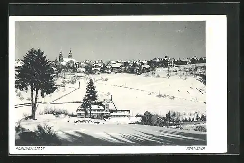 AK Freudenstadt im Schwarzwald, Winterliches Panorama der Stadt