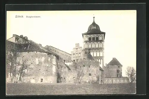 AK Lübeck, Partie an der Burgtormauer