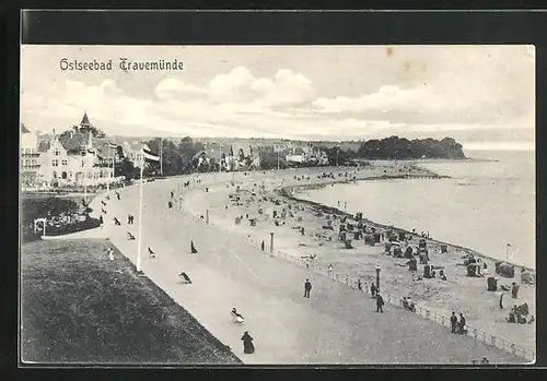 AK Travemünde, Strandleben an der Promenade