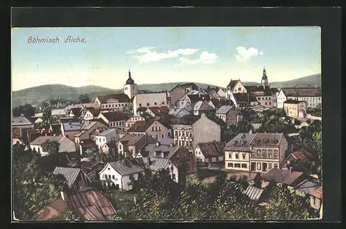 AK Böhm. Aicha, Blick über Dächer der Stadt