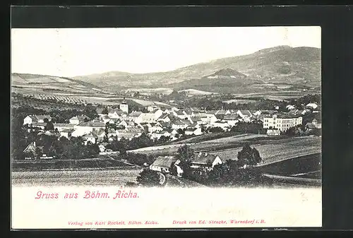 AK Böhm. Aicha, Panorama des Ortes